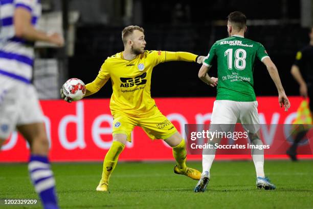 Hidde Jurjus of De Graafschap, Kevin Vermeulen of FC Dordrecht during the Dutch Keuken Kampioen Divisie match between FC Dordrecht v De Graafschap at...