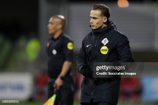 4th official Michael Eijgelsheim during the Dutch Keuken Kampioen Divisie match between FC Dordrecht v De Graafschap at the Riwal Hoogwerkers Stadium...