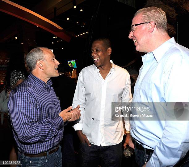 Chairman Universal Motown Republic and Island Def Jam Music Group Barry Weiss, Jay-Z and President and COO of Island Def Jam Music Group Steve...