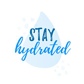 Stay hydrated yourself quote calligraphy text. Vector illustration text hydrate yourself.