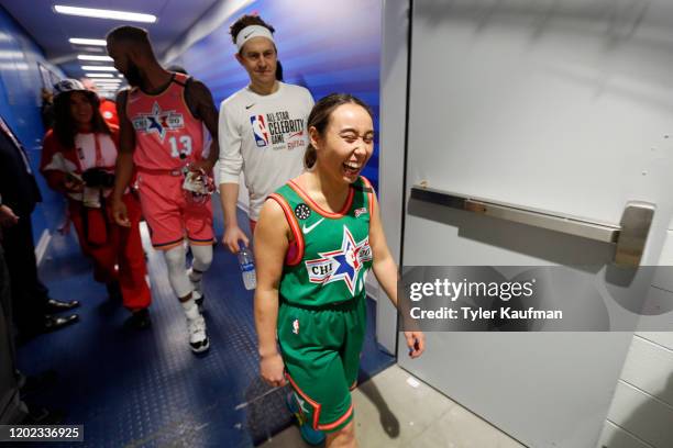 Katelyn Ohashi of Team Stephen A smiles before the NBA All-Star Celebrity Game presented by Ruffles on Friday, February 14, 2020 at the WinTrust...