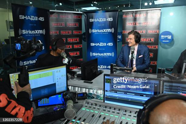 Dr. Oz visits 'Sway in the Morning' with Sway Calloway on Eminem's Shade 45 at the SiriusXM Studios on January 27, 2020 in New York City.