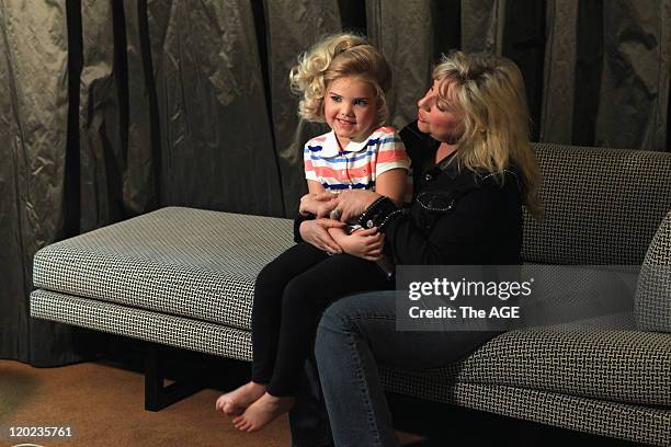 Eden Wood, six-year-old child pageant superstar from the United States, is photographed with her mother, Mickie Wood, in Melbourne. Eden was to...