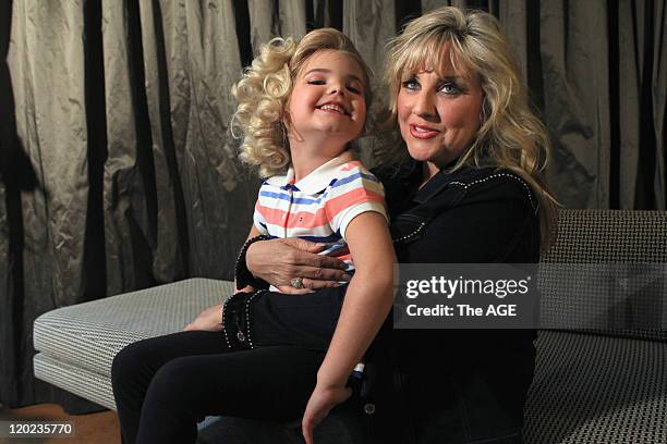 Eden Wood, six-year-old child pageant superstar from the United States, is photographed with her mother, Mickie Wood, in Melbourne. Eden was to...