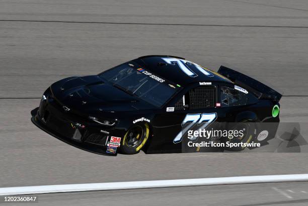Reed Sorenson Spire Motorsports Chevrolet Camaro ZL1 1LE drives through turn four during practice for the NASCAR Cup Series Pennzoil 400 presented by...