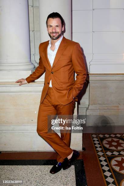 German actor Stephan Luca attends the Blue Hour Party hosted by ARD during the 70th Berlinale International Film Festival at Museum der Kommunikation...