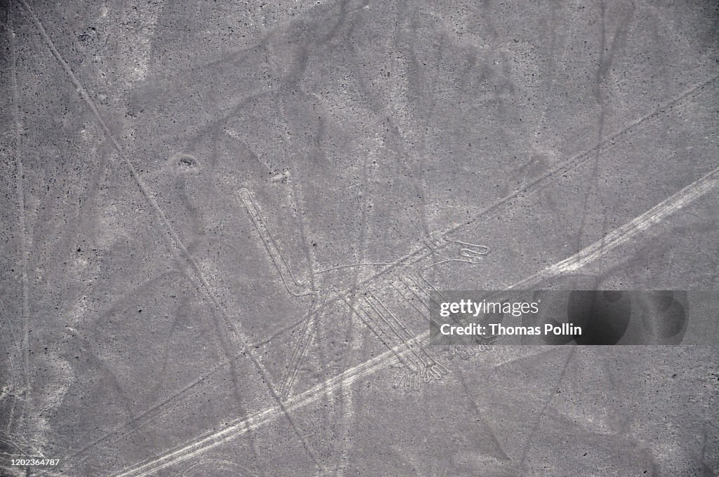 Aerial view over Nazca lines