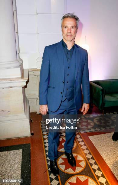 German actor Hannes Jaenicke attends the Blue Hour Party hosted by ARD during the 70th Berlinale International Film Festival at Museum der...