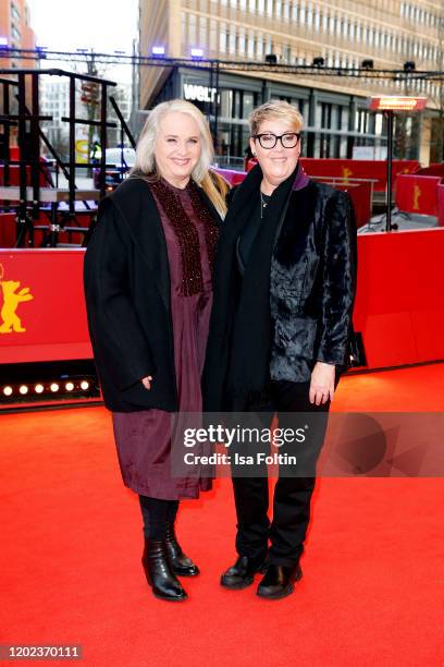 Producers Darla K. Anderson and Kori Rae pose at the "Onward" premiere during the 70th Berlinale International Film Festival Berlin at Berlinale...