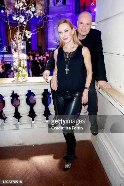 German actress Andrea Sawatzki and her husband German actor Christian Berkel attend the Blue Hour Party hosted by ARD during the 70th Berlinale...