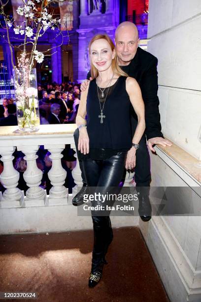 German actress Andrea Sawatzki and her husband German actor Christian Berkel attend the Blue Hour Party hosted by ARD during the 70th Berlinale...