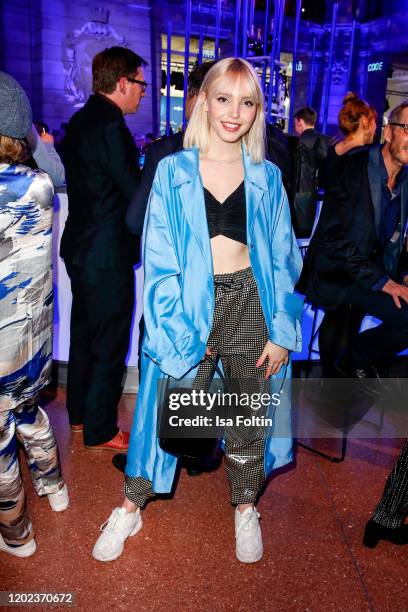 German singer Lina Larissa Strahl attends the Blue Hour Party hosted by ARD during the 70th Berlinale International Film Festival at Museum der...