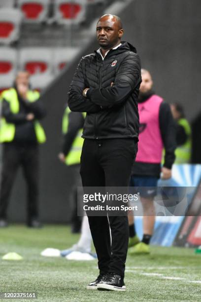 Patrick VIEIRA head coach of Nice Alexis CLAUDE-MAURICE of Nice during the Ligue 1 match between OGC Nice and Brest on February 21, 2020 in Nice,...