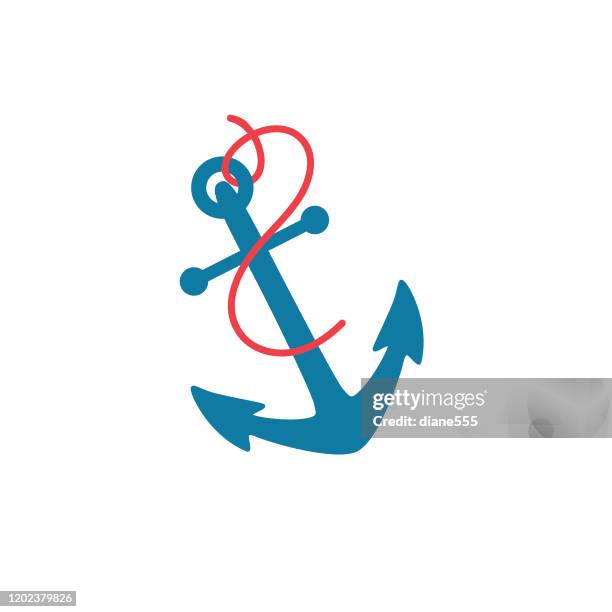 nautical icon - anchor - marines logo stock illustrations