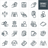 Payment Methods Thin Line Icons - Editable Stroke