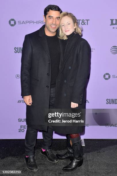 Actors Karim Saleh and Andrea Riseborough attend the 2020 Sundance Film Festival - "Luxor" Premiere at Library Center Theater on January 27, 2020 in...