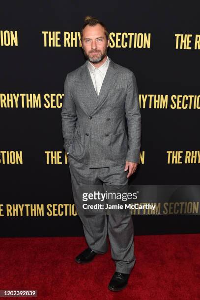 Jude Law attends the screening of "The Rhythm Section" at Brooklyn Academy of Music on January 27, 2020 in New York City.