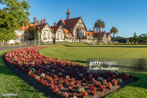 government gardens in rotorua, north island, new zealand - rotorua stock pictures, royalty-free photos & images