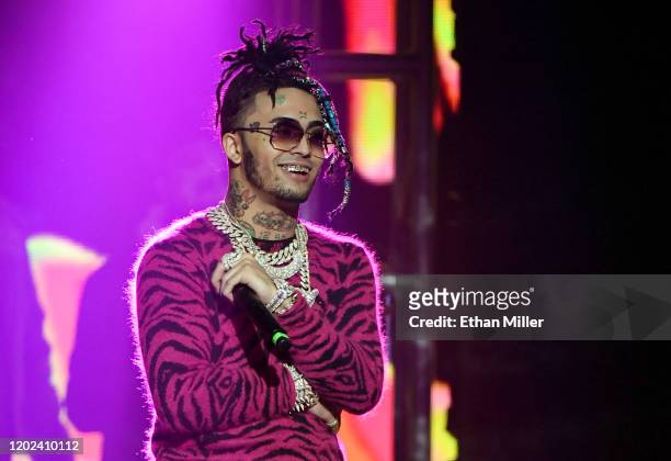 Rapper Lil Pump performs during the 2020 Adult Video News Awards at The Joint inside the Hard Rock Hotel & Casino on January 25, 2020 in Las Vegas,...