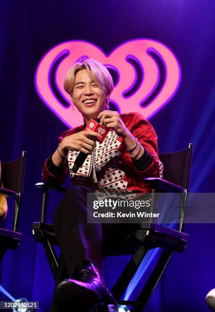 Jimin of "BTS" onstage at iHeartRadio LIVE with BTS presented by HOT TOPIC at iHeartRadio Theater on January 27, 2020 in Burbank, California.