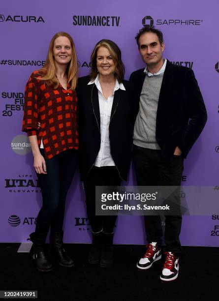 Libby Geist, Marina Zenovich and Producer Connor Schell attends the 2020 Sundance Film Festival - "Lance" Premiere at The Marc Theatre on January 27,...