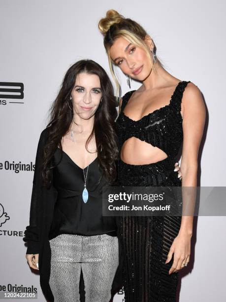 Pattie Mallette and Hailey Bieber attend the premiere of YouTube Originals' "Justin Bieber: Seasons" at Regency Bruin Theatre on January 27, 2020 in...