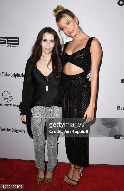 Pattie Mallette and Hailey Bieber attend the premiere of YouTube Originals' "Justin Bieber: Seasons" at Regency Bruin Theatre on January 27, 2020 in...