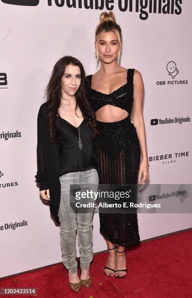Pattie Mallette and Hailey Bieber attend the premiere of YouTube Original's "Justin Bieber: Seasons" at Regency Bruin Theatre on January 27, 2020 in...