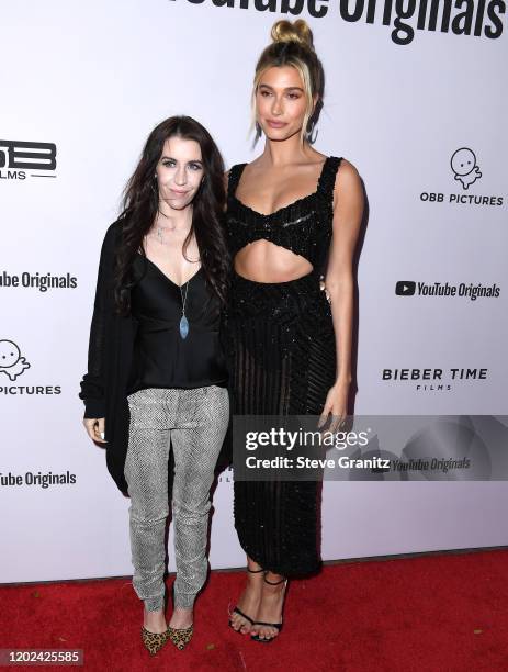 Pattie Mallette and Hailey Bieber arrives at the Premiere Of YouTube Originals' "Justin Bieber: Seasons" at Regency Bruin Theatre on January 27, 2020...