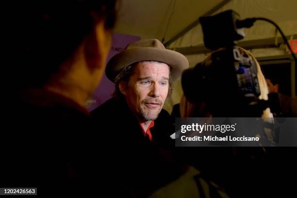 Ethan Hawke attends the 2020 Sundance Film Festival - "Tesla" Premiere at Library Center Theater on January 27, 2020 in Park City, Utah.