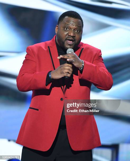 Actor/comedian Aries Spears co-hosts the 2020 Adult Video News Awards at The Joint inside the Hard Rock Hotel & Casino on January 25, 2020 in Las...