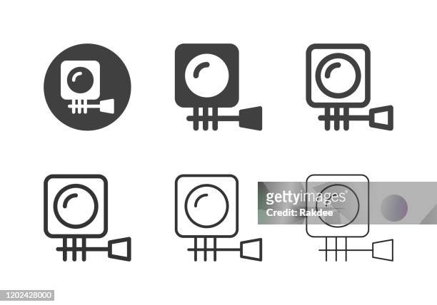 action camera icons - multi series - film festival icons stock illustrations