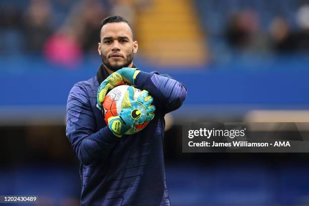 Michel Vorm of Tottenham Hotspur during the Premier League match between Chelsea FC and Tottenham Hotspur at Stamford Bridge on February 22, 2020 in...