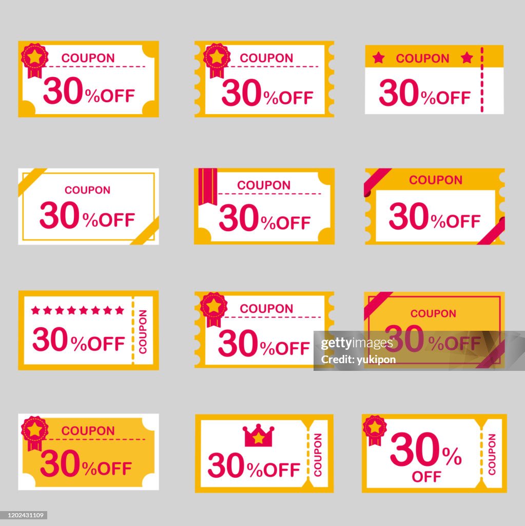 Discounter Ticket Coupon Voucher Discount Ticket Vector High-Res Vector Graphic - Getty ...