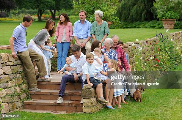 Prince Joachim of Denmark, Princess Marie of Denmark, son Prince Frederik, Carina Axelsson, Gustav Prince Zu Sayn-Wittgenstein-Berleburg, Princess...