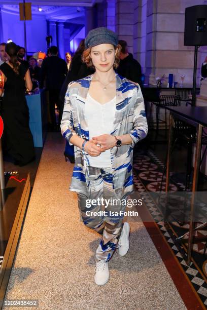 German actress Anjorka Strechel attends the Blue Hour Party hosted by ARD during the 70th Berlinale International Film Festival at Museum der...