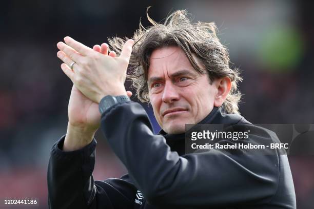 Thomas Frank Manager of Blackburn Rovers during the Sky Bet Championship match between Brentford and Blackburn Rovers at Griffin Park on February 22,...