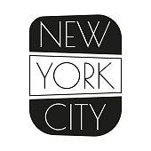 New York city typography design. NYC banner, poster, sport t-shirt print design and apparels graphic. Vector illustration.