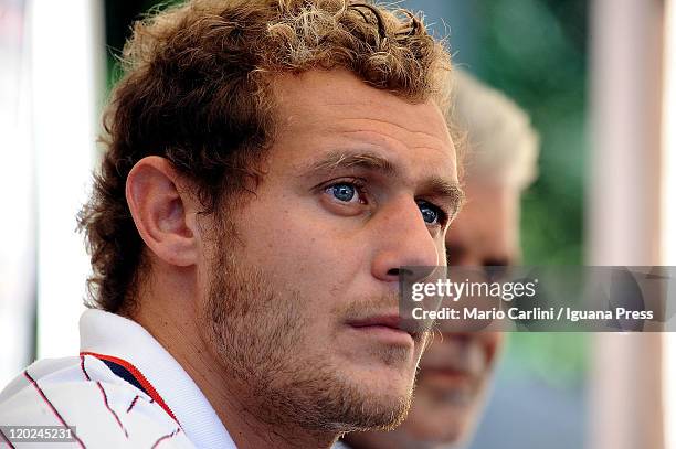 Alessandro Diamanti, the new player of Bologna FC, attends a press conference on August 2, 2011 in Sestola near Modena, Italy.