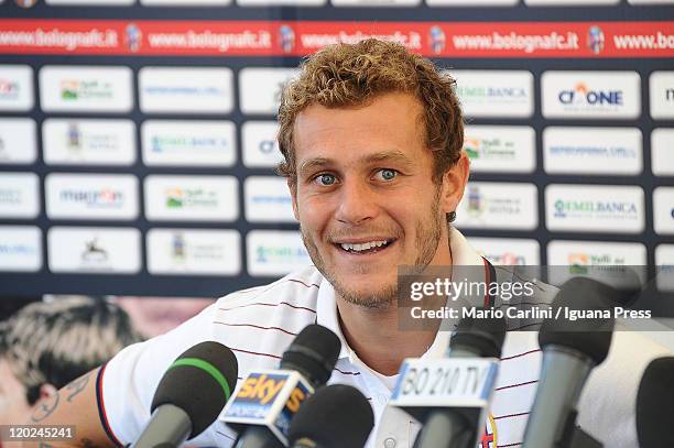 Alessandro Diamanti, the new player of Bologna FC, attends a press conference on August 2, 2011 in Sestola near Modena, Italy.