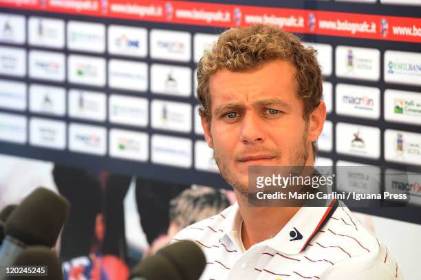Alessandro Diamanti, the new player of Bologna FC, attends a press conference on August 2, 2011 in Sestola near Modena, Italy.
