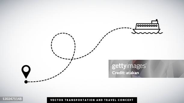 passenger ship line path vector design. transportation and travel concept. - country road stock illustrations