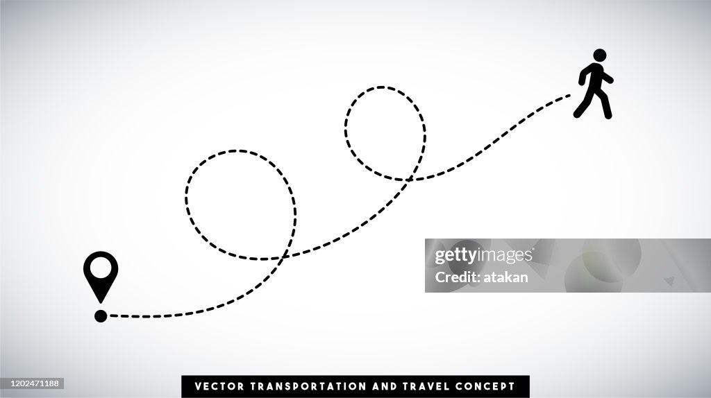 People Line Path Vector Design Transportation And Travel Concept High ...