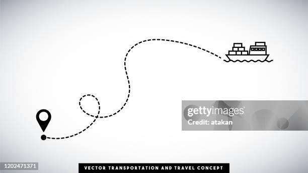 ship line path vector design. transportation and travel concept. - overview icons stock illustrations