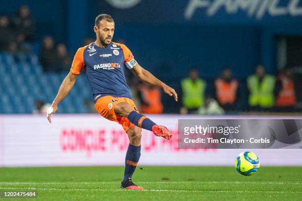 January 25: Vitorino Hilton of Montpellier in action during the Montpellier V Dijon, French Ligue 1 regular season match at Stade de la Mosson on...