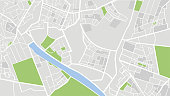 City Urban Streets Roads Abstract Map, Abstract flat map of city. plan of town. Detailed city map.