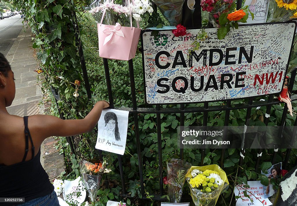 Tributes To The Late Amy Winehouse At Her Home In North London