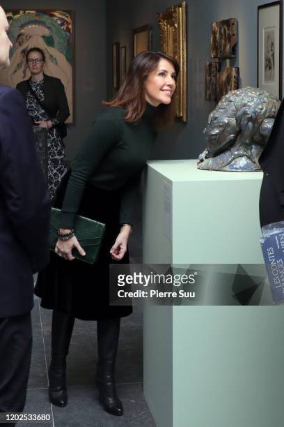 Princess Marie of Denmark visits the "Les Contes Etranges De Niels Hansen Jacobsen" exhibition at Musee Bourdelle on January 28, 2020 in Paris,...