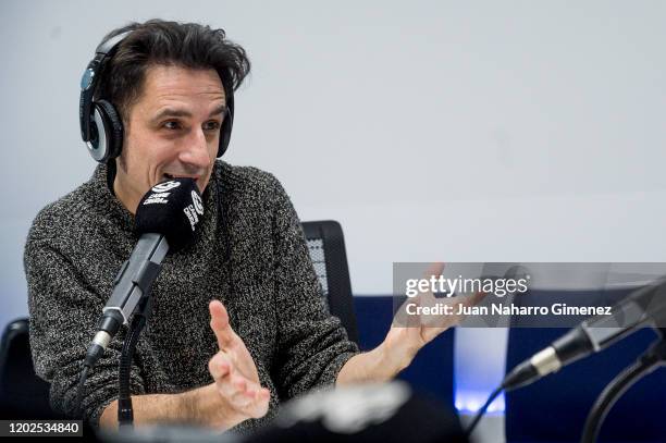 Spanish journalist Javier Gallego is seen during the recording of his program 'Carne Cruda' on January 21, 2020 in Madrid, Spain.