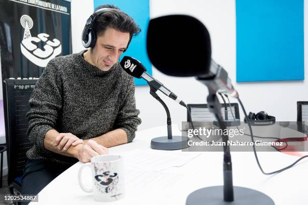 Spanish journalist Javier Gallego is seen during the recording of his program 'Carne Cruda' on January 21, 2020 in Madrid, Spain.